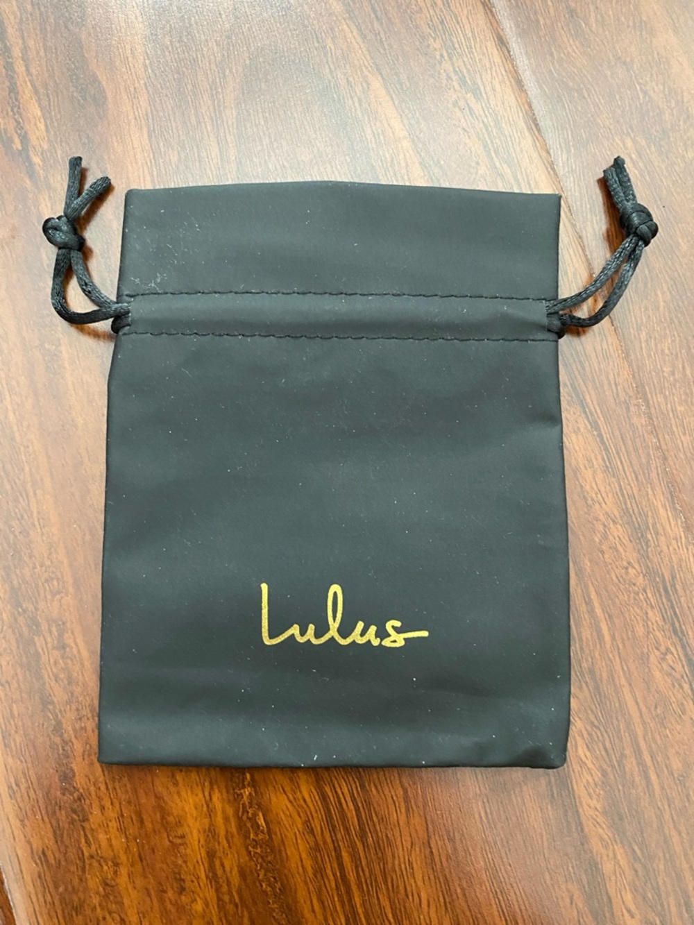 Lulus Black Drawstring Pouch with Logo